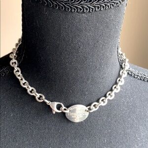 Vintage Y2K 𝅺TIFFANY & Co. Silver Tag Necklace